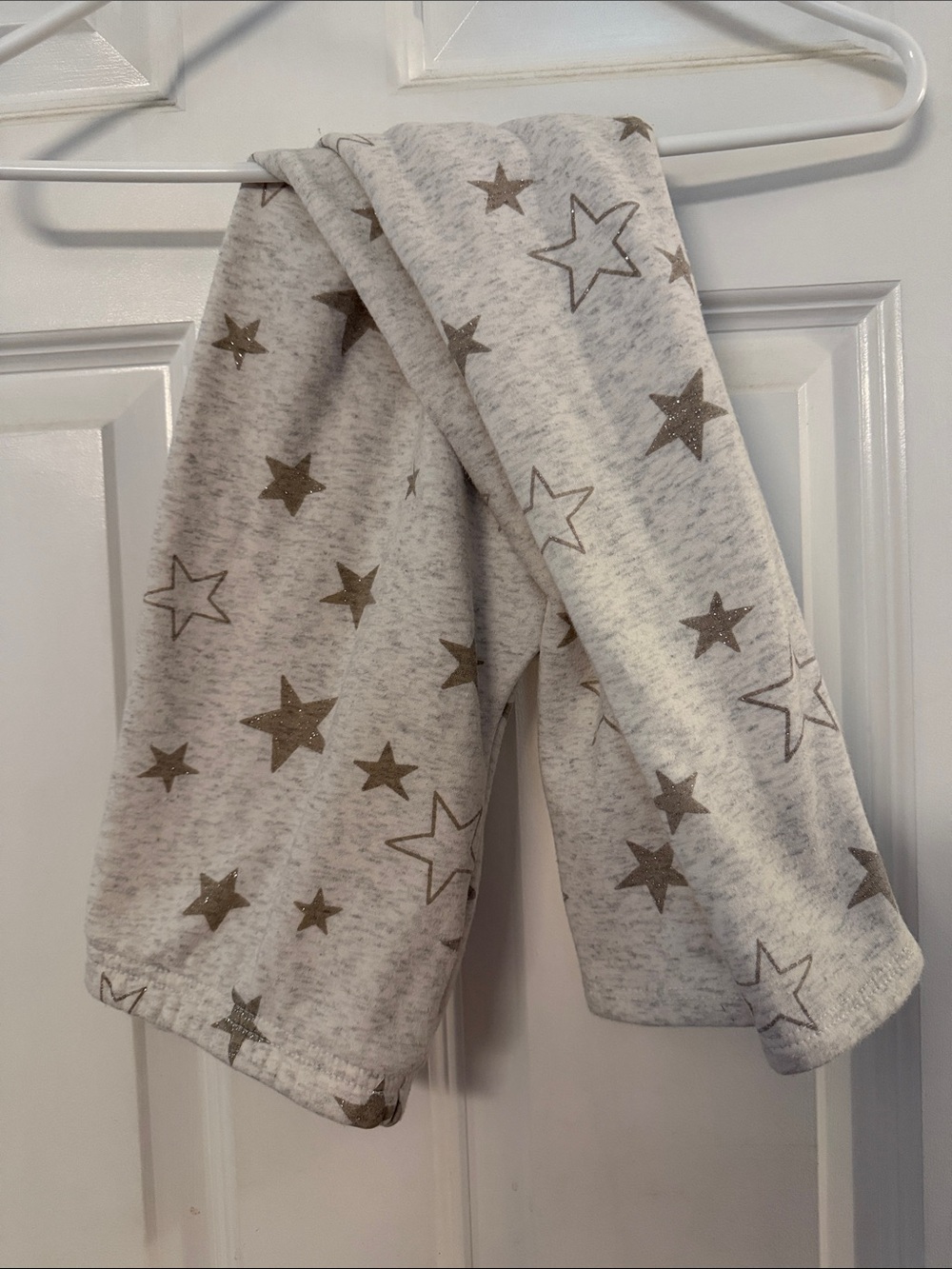 OshKosh B'gosh Cream fleece legging pants with Gold Star Print